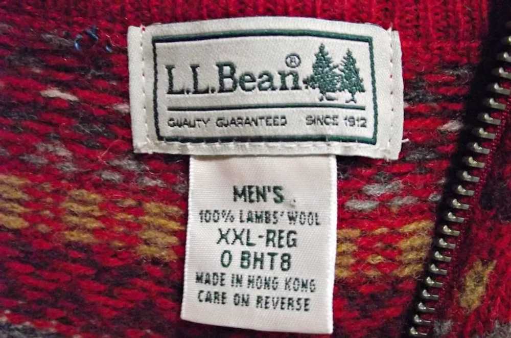 LL Bean Mens 1/4 Zip 100% Lambs Wool Lambswool Sw… - image 6