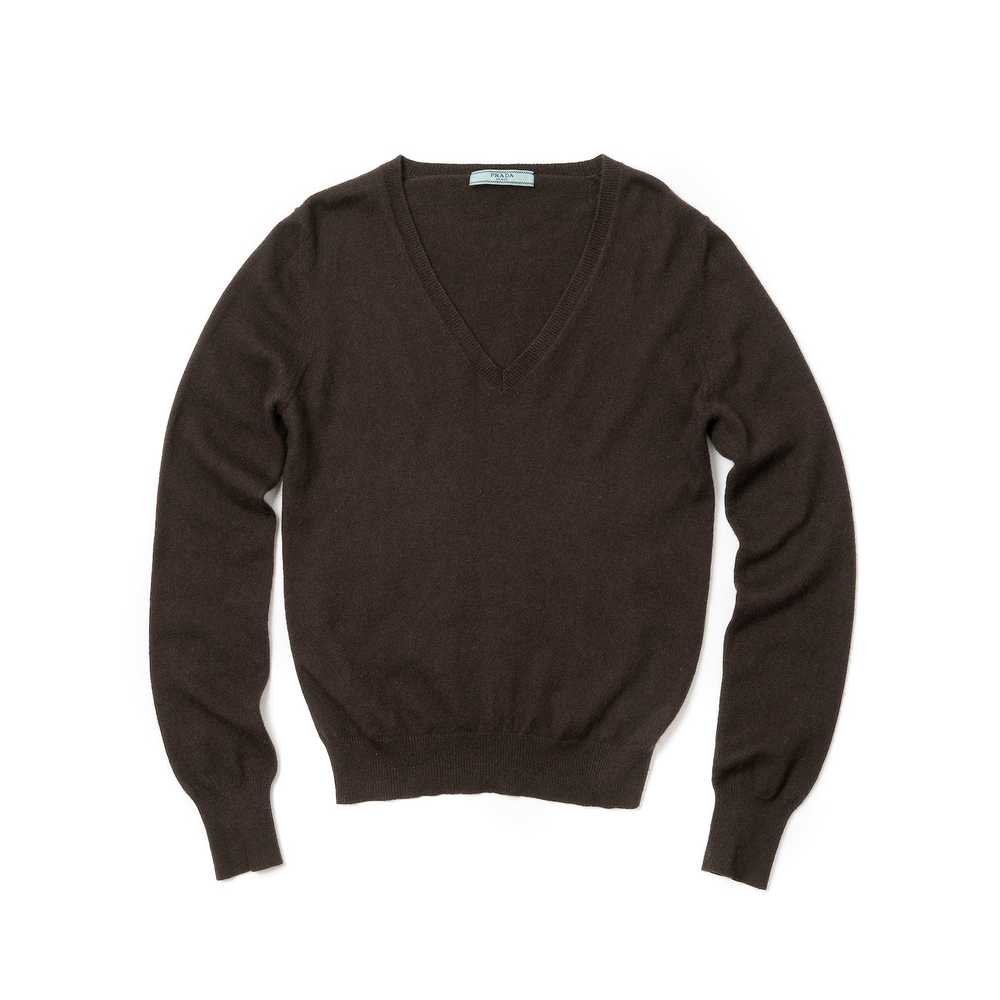 Prada × Vintage 📌PRADA V-neck Sweater Brown Wome… - image 1