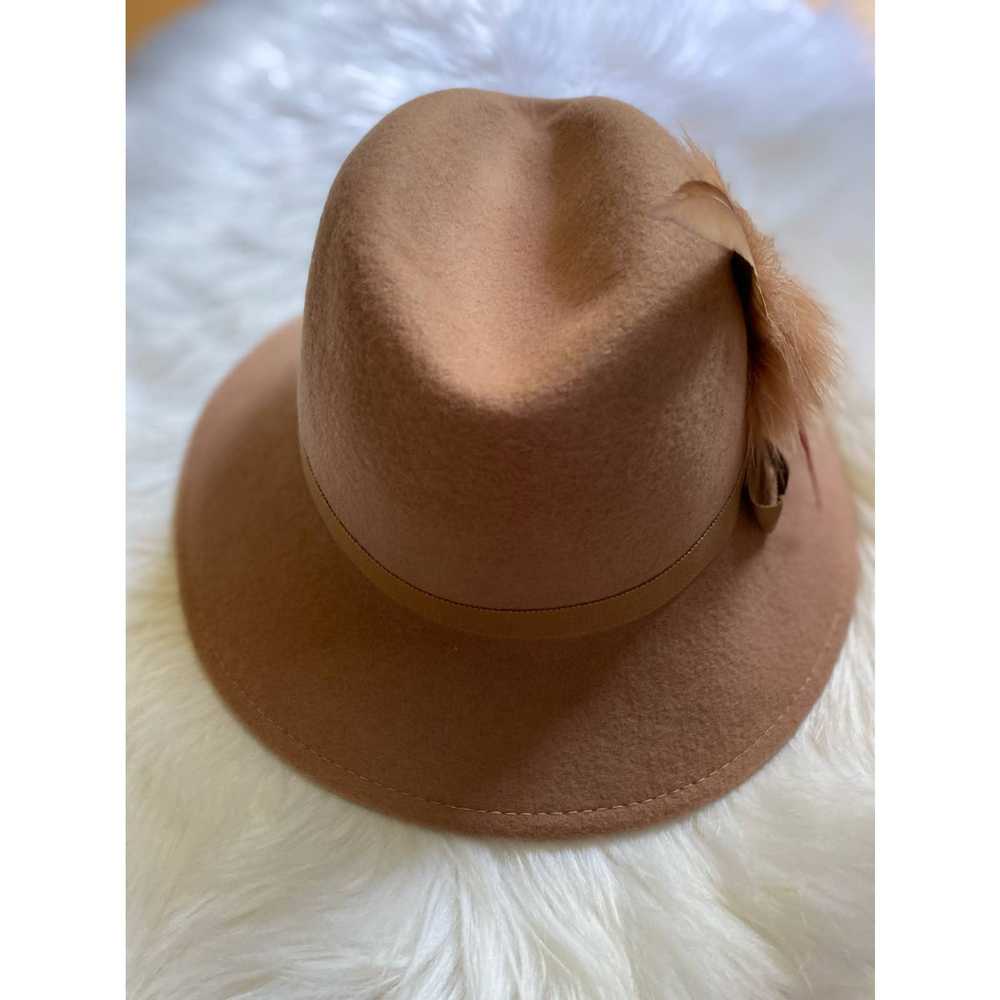 Vintage Vintage Lancaster Tan Wool Fedora Hat wit… - image 4