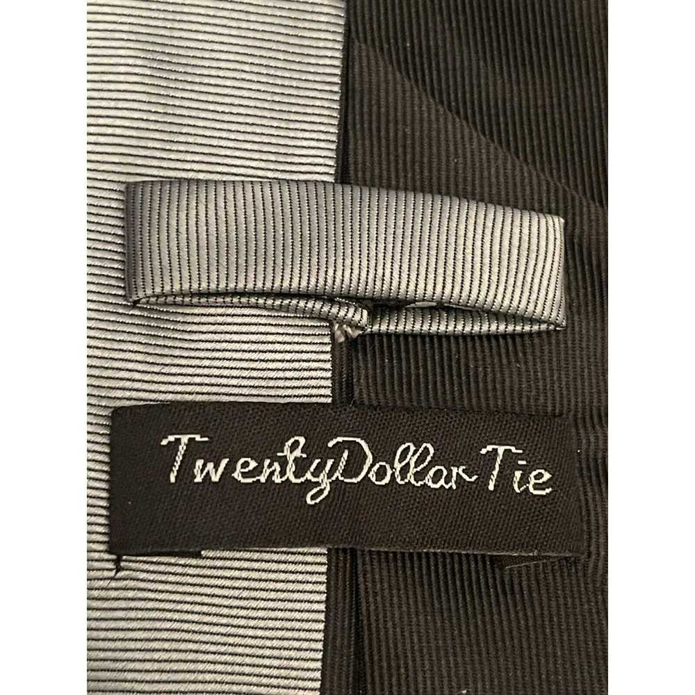 Twenty Twenty Dollars Tie Black Gray Hand Made Si… - image 8