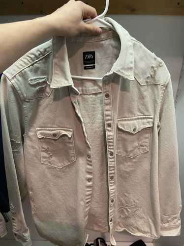 Zara ZARA RELAXED FIT BEIGE DENIM JACKET