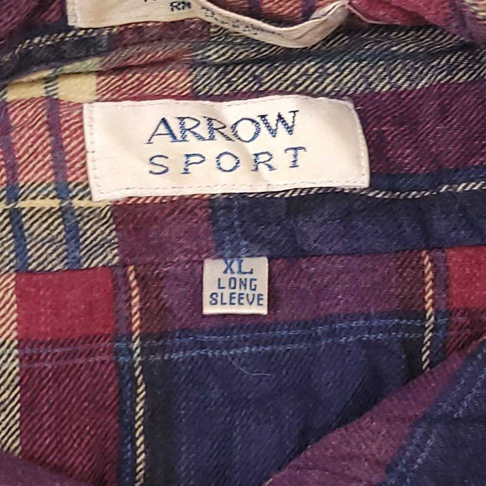 Arrow Arrow Tartan Flannel Shirt Mens Size Extra … - image 3
