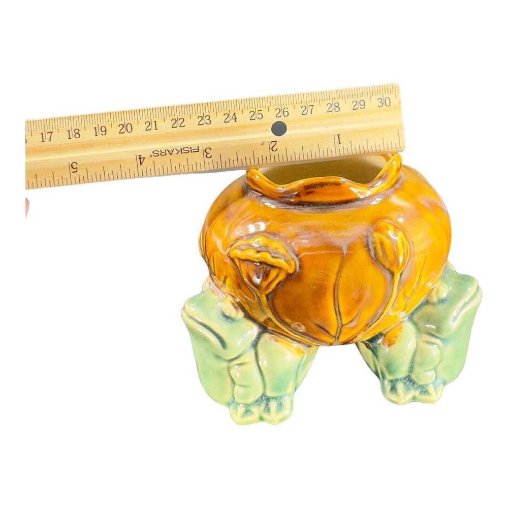 Other Majolica Style Ceramic Footed Frog Bowl Dis… - image 11
