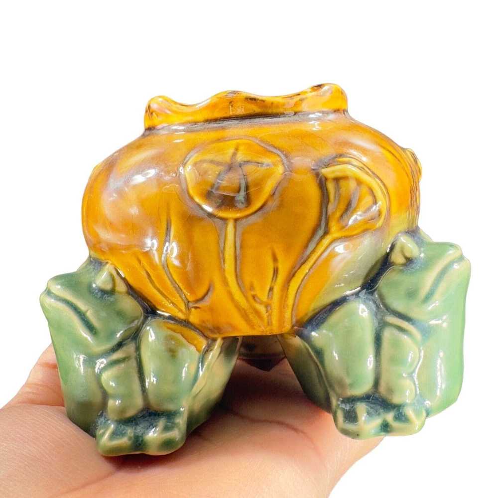 Other Majolica Style Ceramic Footed Frog Bowl Dis… - image 3