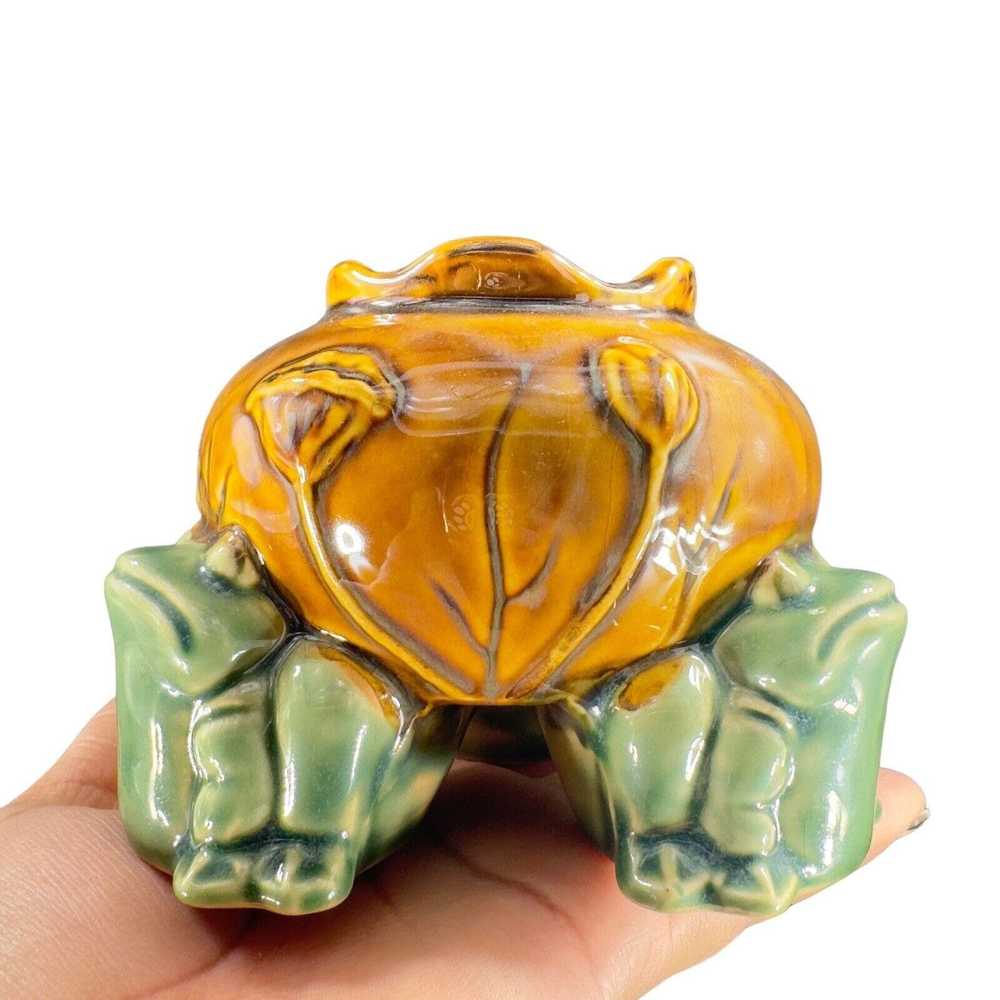 Other Majolica Style Ceramic Footed Frog Bowl Dis… - image 7