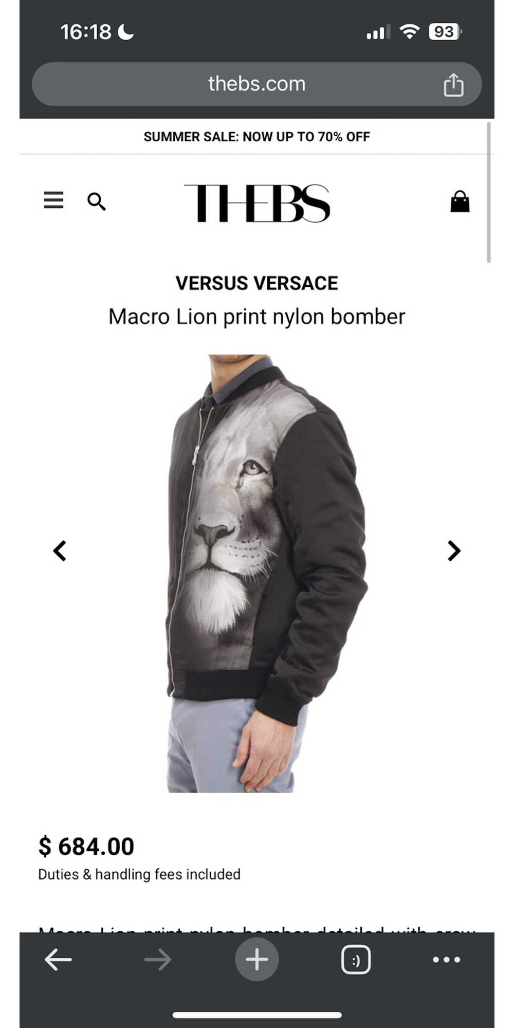 Versus Versace VERSUS VERSACE Macro Lion print ny… - image 2