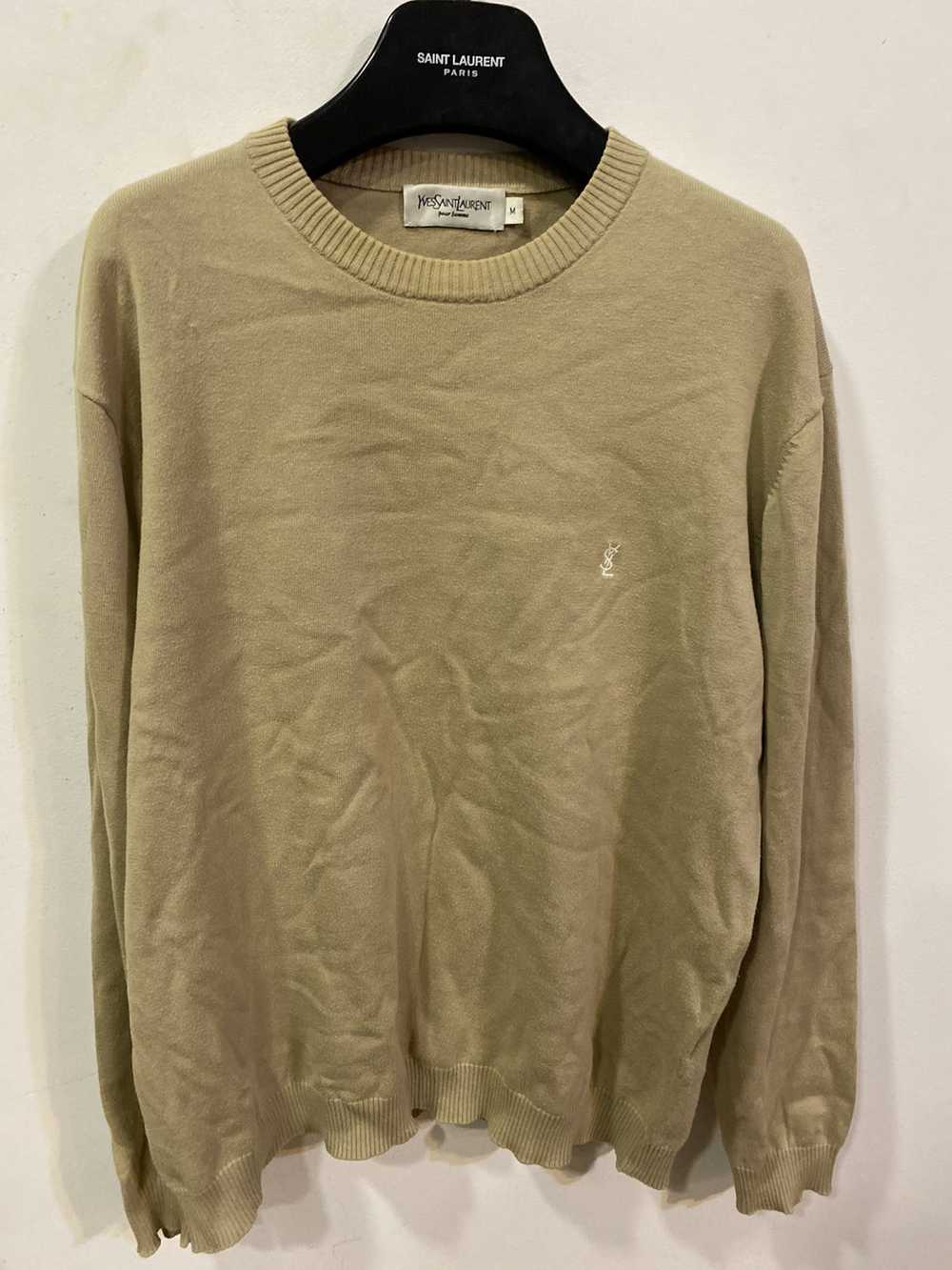 Vintage × Yves Saint Laurent Beige YSL Sweater Li… - image 2