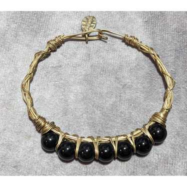 Other Envious Gold Onyx Beaded Bracelet