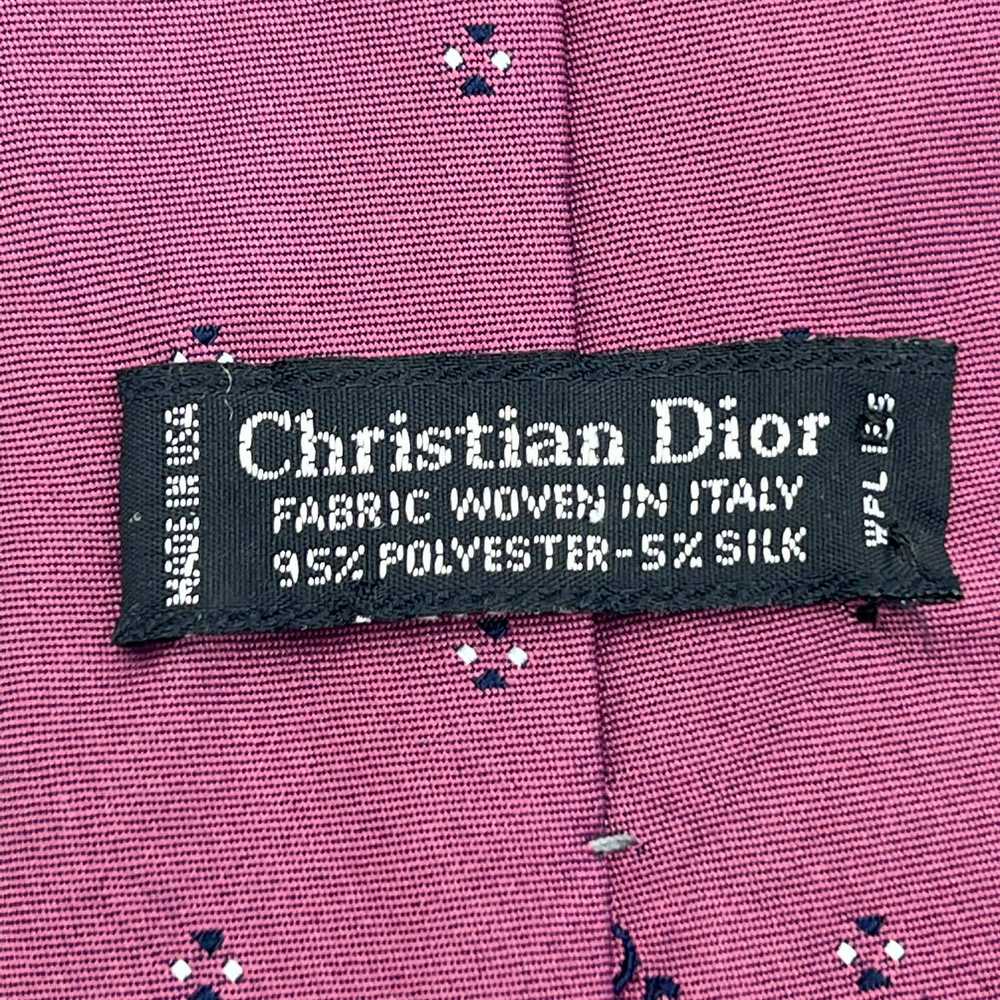 Dior × Vintage Christian Dior Logo Tie Light Burg… - image 3
