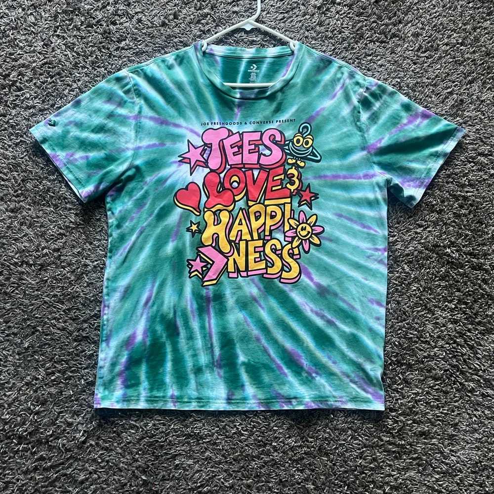 Converse Tie Dye Tees Love Happiness Graphic Shir… - image 2