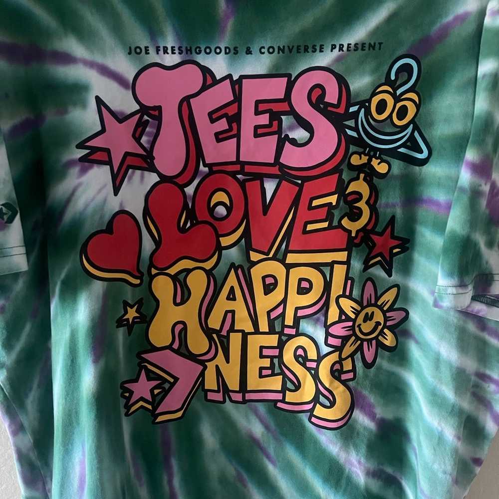 Converse Tie Dye Tees Love Happiness Graphic Shir… - image 3