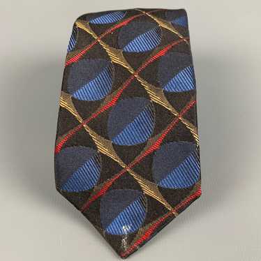 Prada Black MultiColor Abstract Silk Jacquard Tie