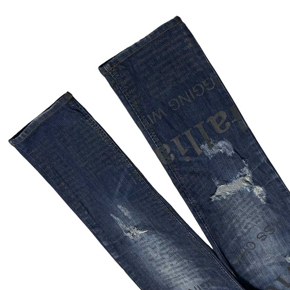 John Galliano John Galliano Newspaper Ripped Jeans - image 6