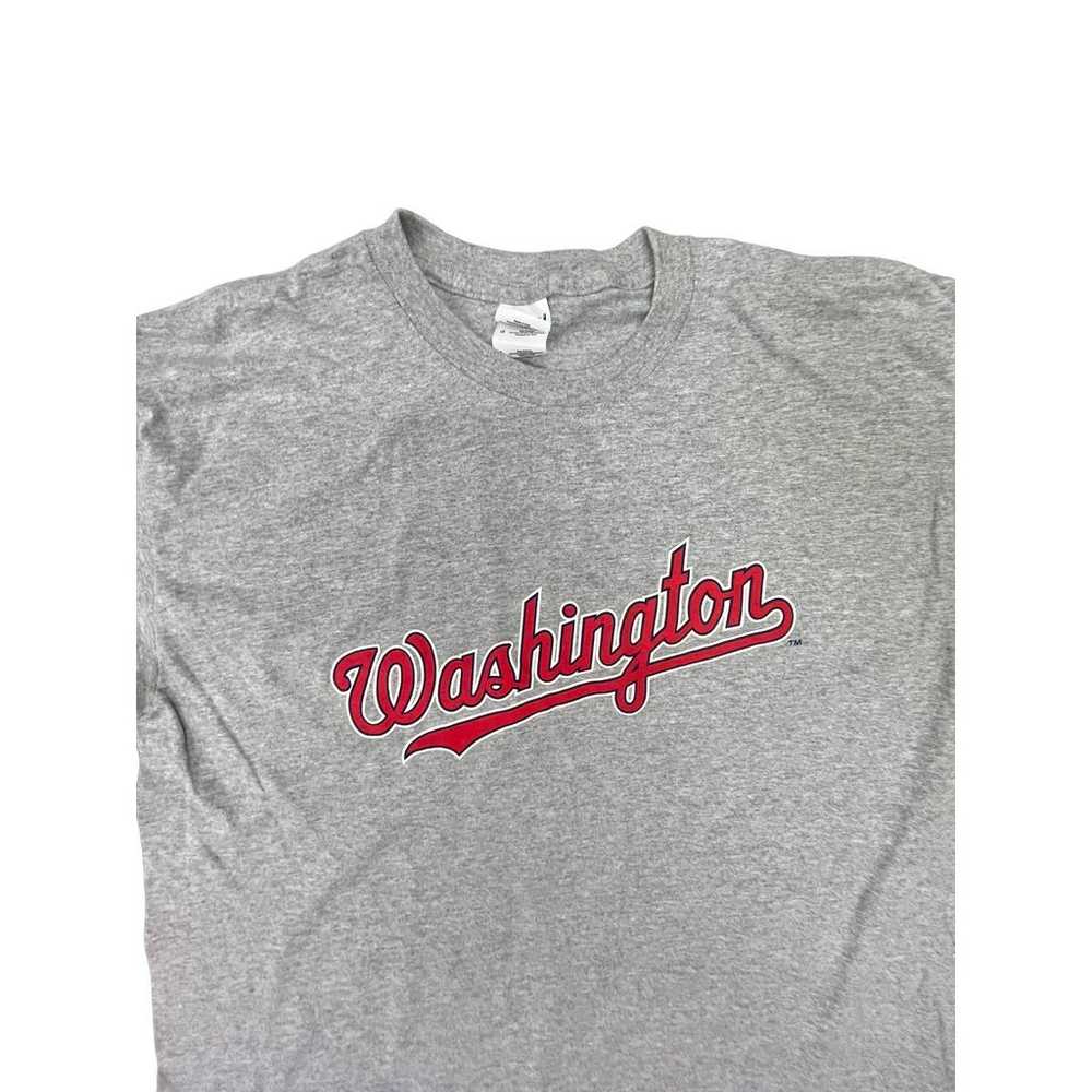 Y2K Gray Washington Nationals Minimalist T-Shirt … - image 3