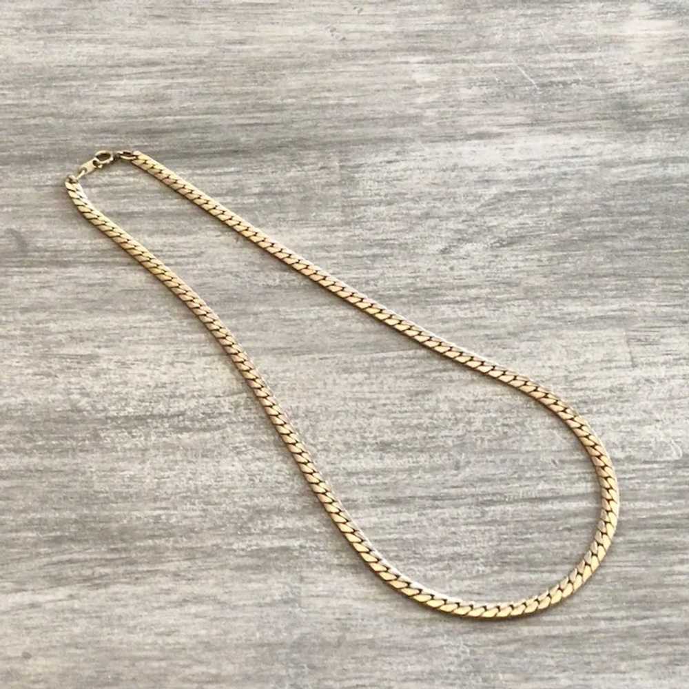 12K Gold Filled Herringbone Chain Necklace - image 3