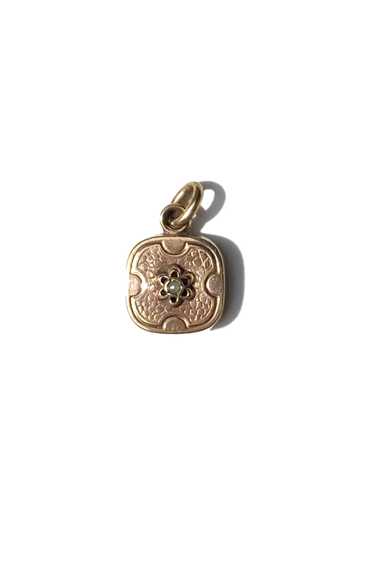 Rolled Gold Seed Pearl Fob - image 1