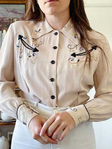 Western Chain Stitched Shirt - Rose
