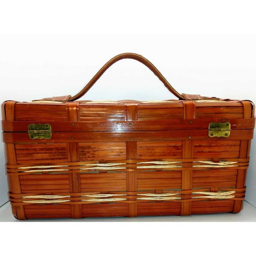 Vintage Bamboo Sewing Basket / Purse - image 2
