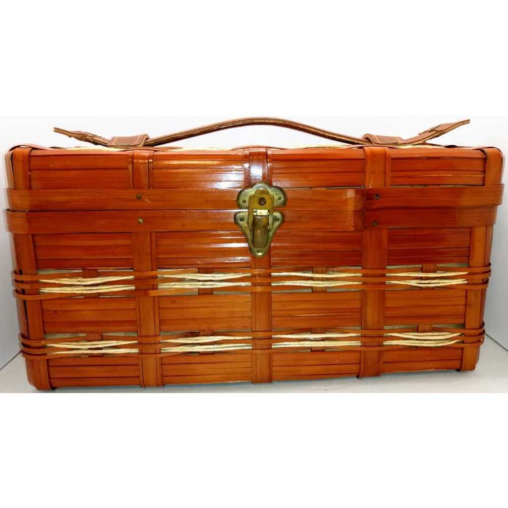 Vintage Bamboo Sewing Basket / Purse - image 3