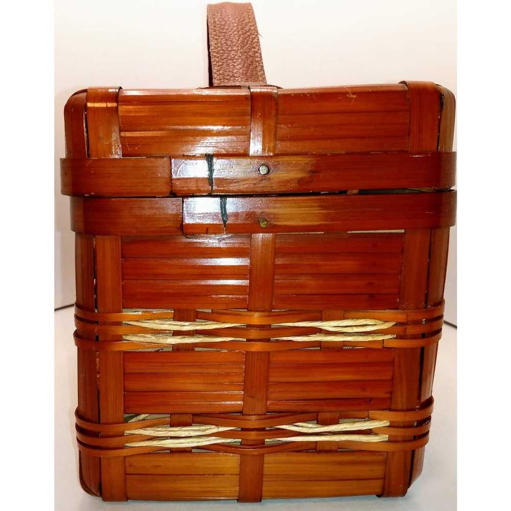 Vintage Bamboo Sewing Basket / Purse - image 4