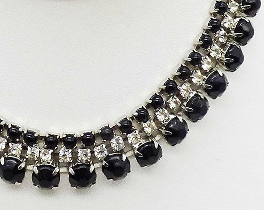 Black and Clear Rhinestone Necklace - image 2