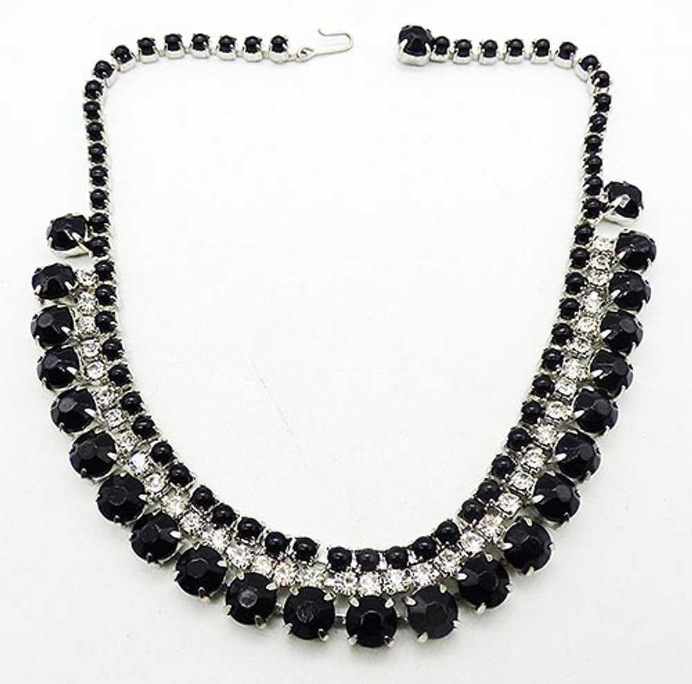 Black and Clear Rhinestone Necklace - image 3