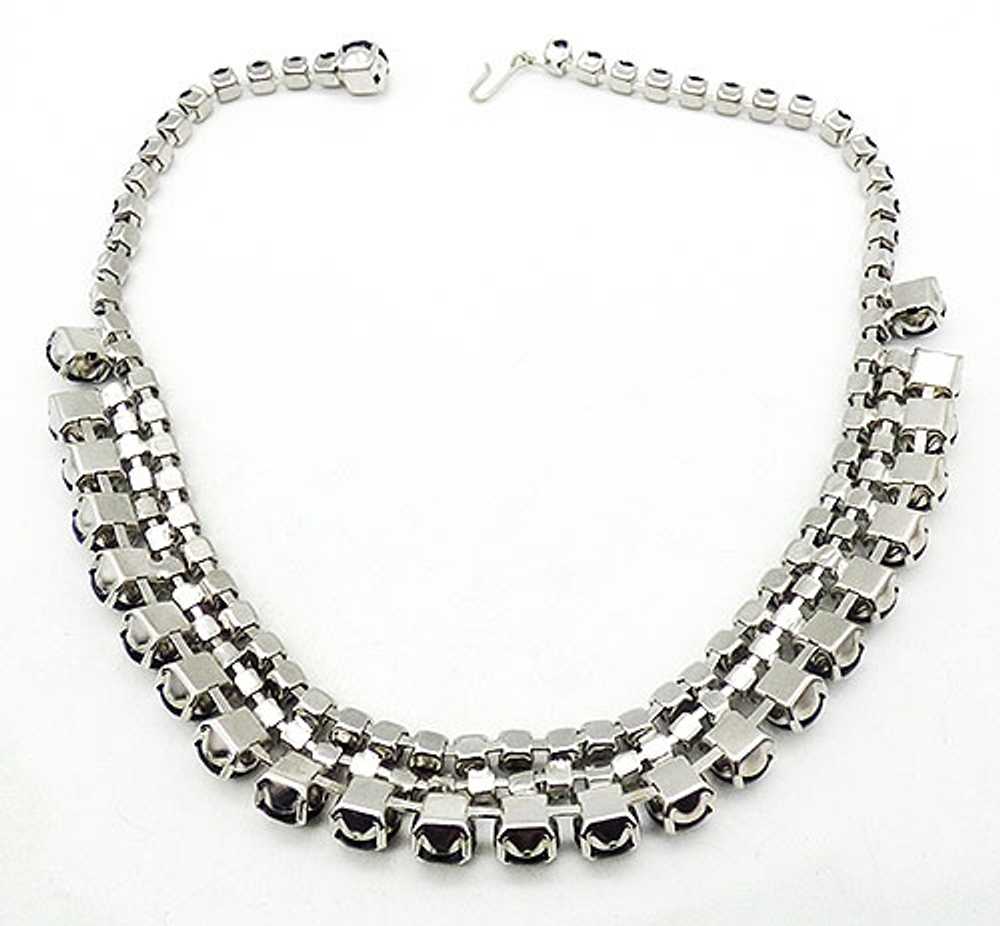 Black and Clear Rhinestone Necklace - image 4