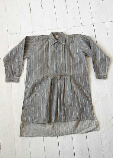 Handwoven Indigo Fabric Men's Workwear Shirt