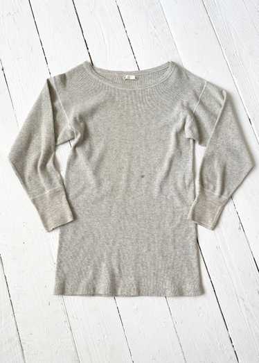 Vintage 1940s Heathered Grey Thermal Top