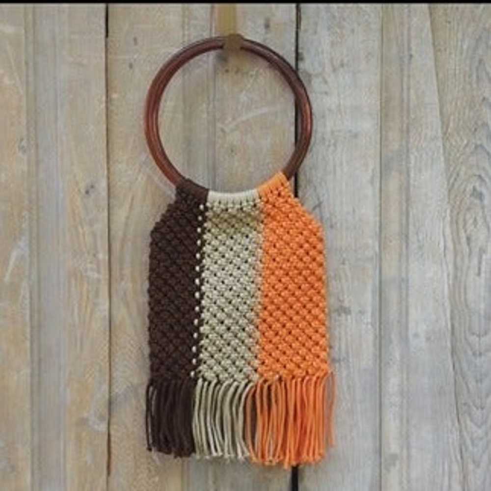 Vintage Handmade Macrame Bag - image 9