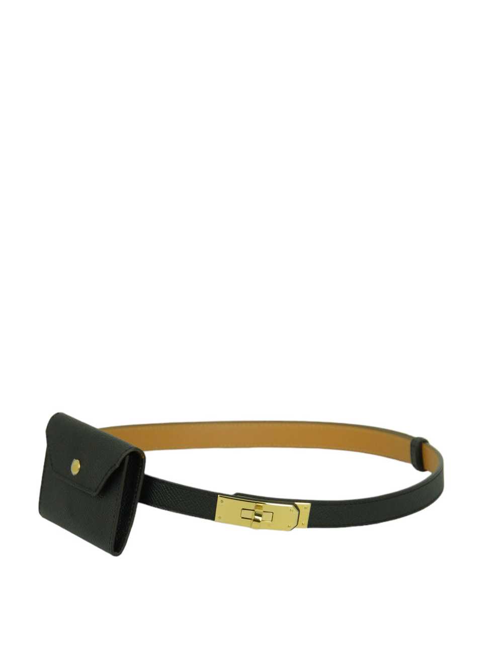 Hermes Black/Gold Epsom Leather Kelly Pocket Belt… - image 1