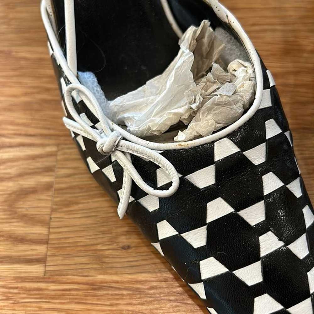 Vintage Ann Marino 80s leather square toe black /… - image 11