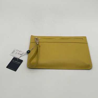 NWT Womens Yellow Pebble Leather Inner Pocket Zip… - image 1