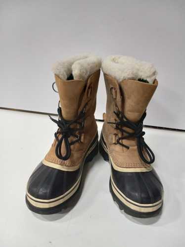 Sorel Men's Caribou Tan Leather Waterproof Boots S