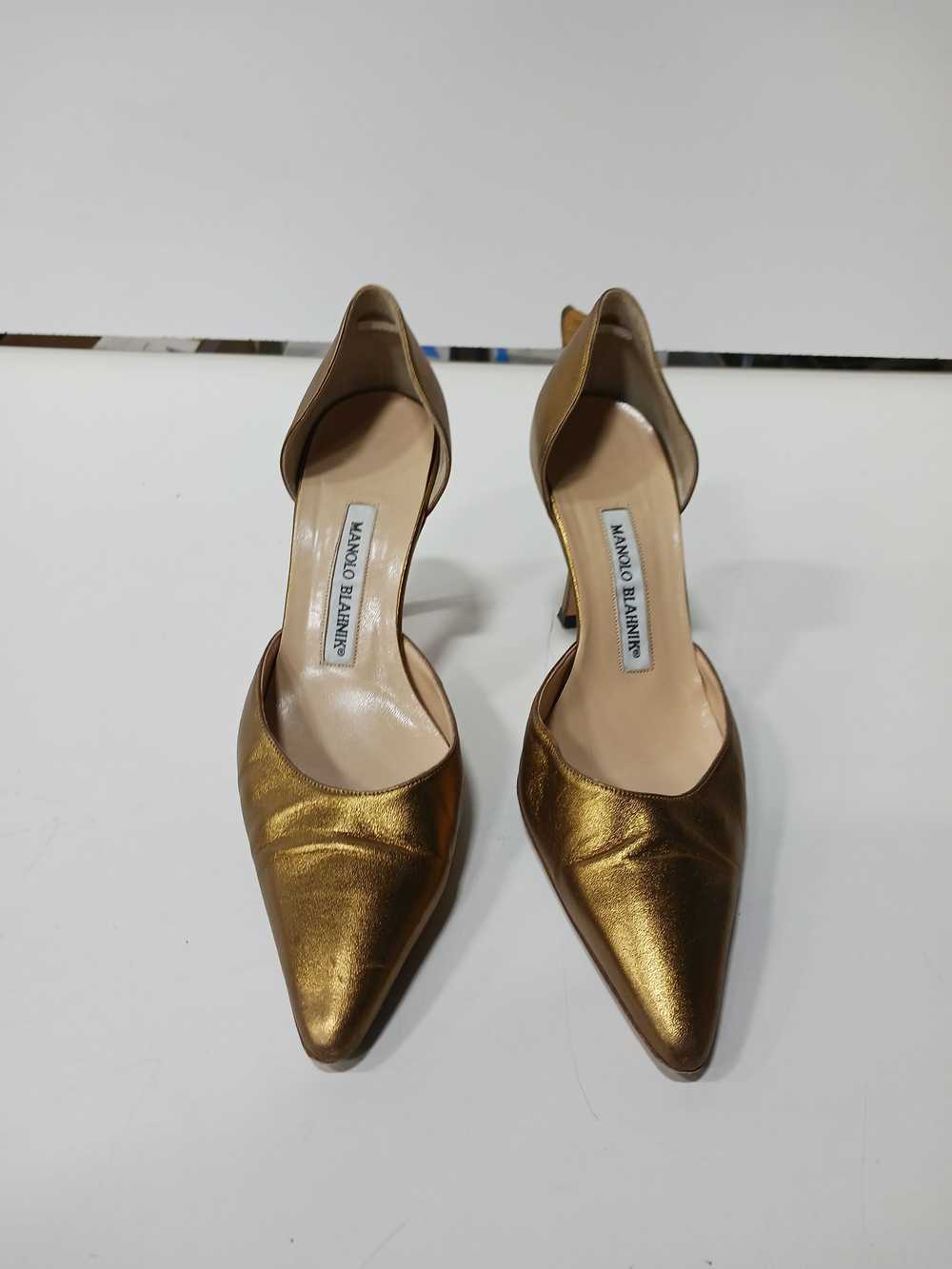Women's Manolo Blahnik Gold d'Orsay Stiletto Heel… - image 3