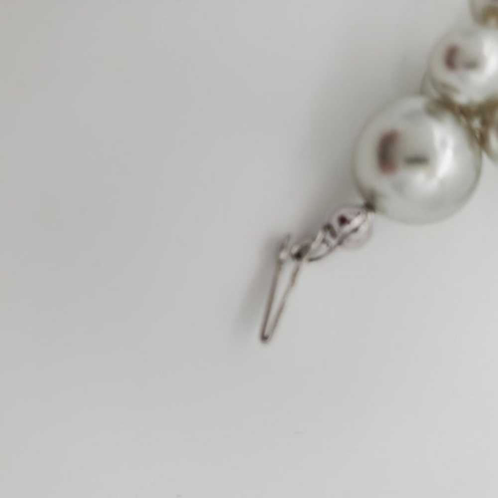 Faux grey pearl costume jewelry multi strand neck… - image 5