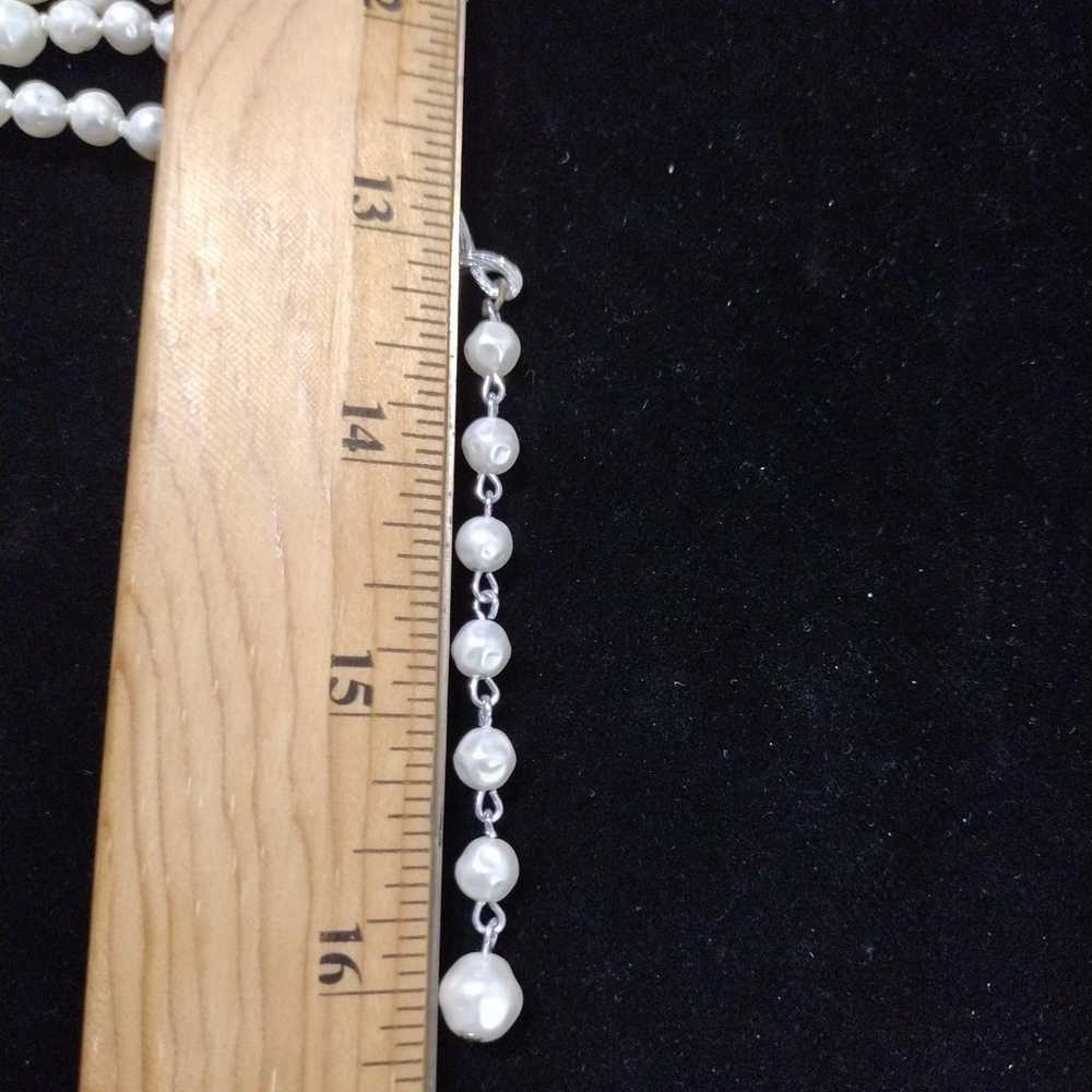 Vintage multi-strand faux freshwater pearl Neckla… - image 4