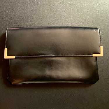 1950s Black Leather Clutch