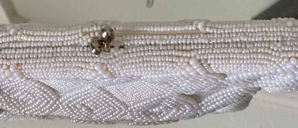 Vintage Le Regale White Beaded Clutch Purse - image 6