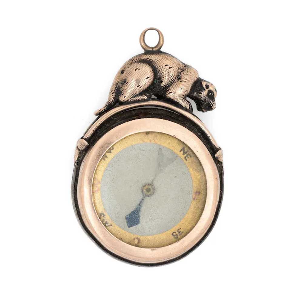 Antique Edwardian Compass Fob 9 Karat Rose Gold P… - image 2