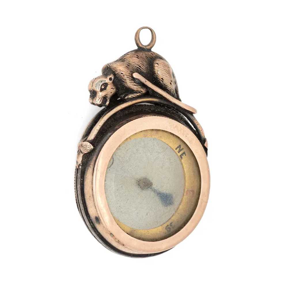 Antique Edwardian Compass Fob 9 Karat Rose Gold P… - image 3