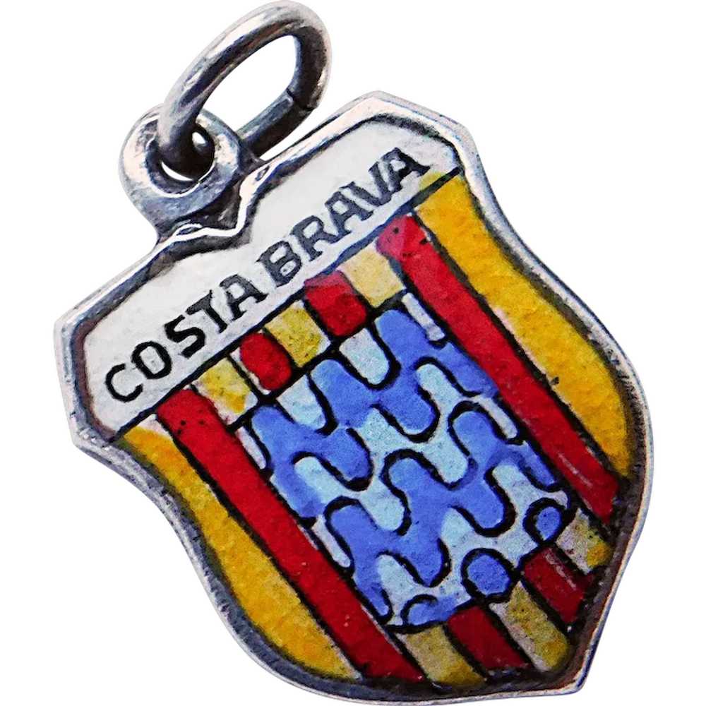 800 Silver & Enamel COSTA BRAVA Charm - Souvenir … - image 1
