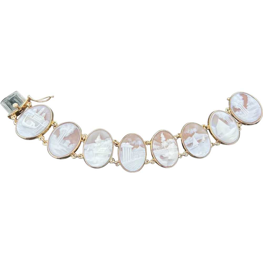 14K Yellow Gold Cameo Bracelet - image 1