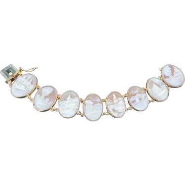 14K Yellow Gold Cameo Bracelet - image 1