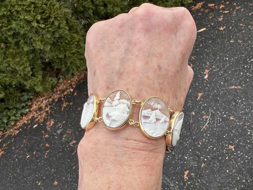 14K Yellow Gold Cameo Bracelet - image 2