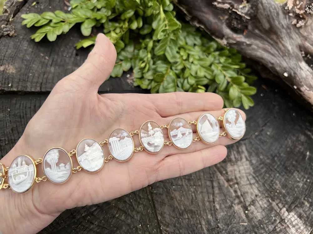 14K Yellow Gold Cameo Bracelet - image 3