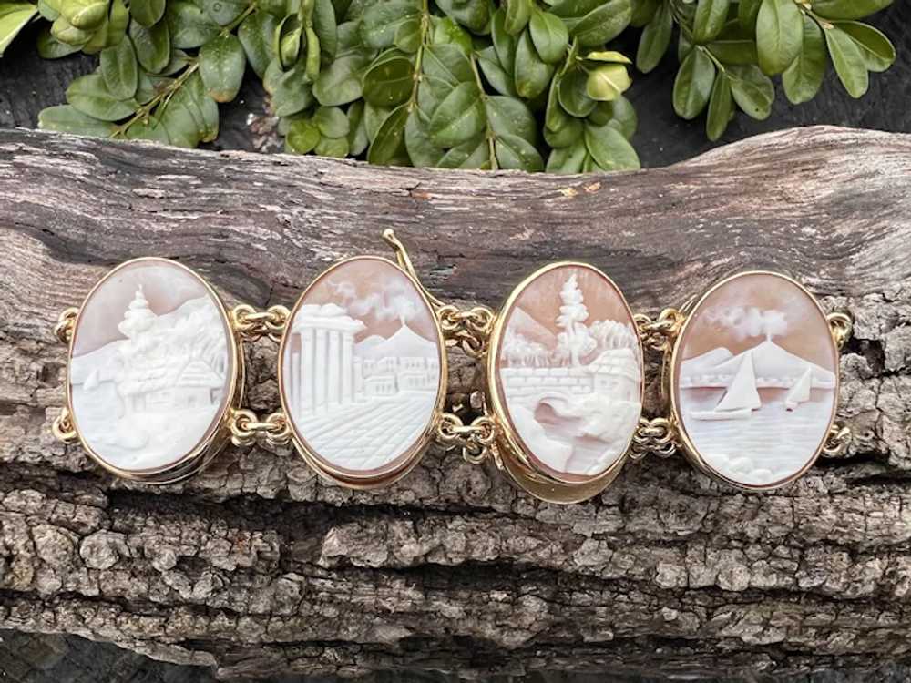 14K Yellow Gold Cameo Bracelet - image 7