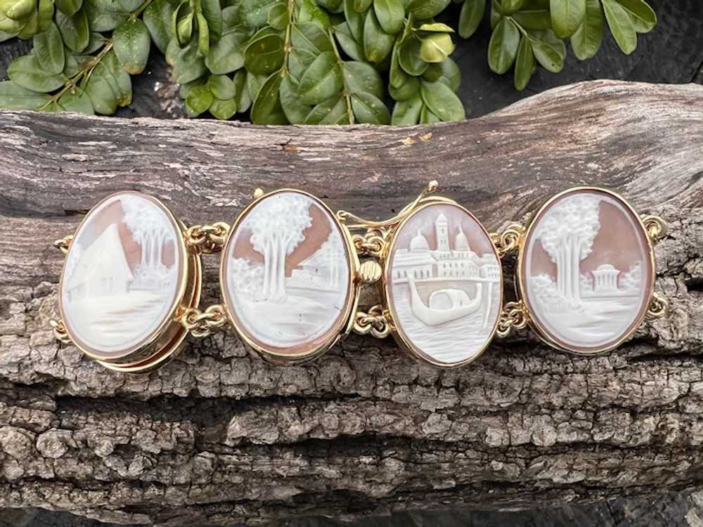 14K Yellow Gold Cameo Bracelet - image 8