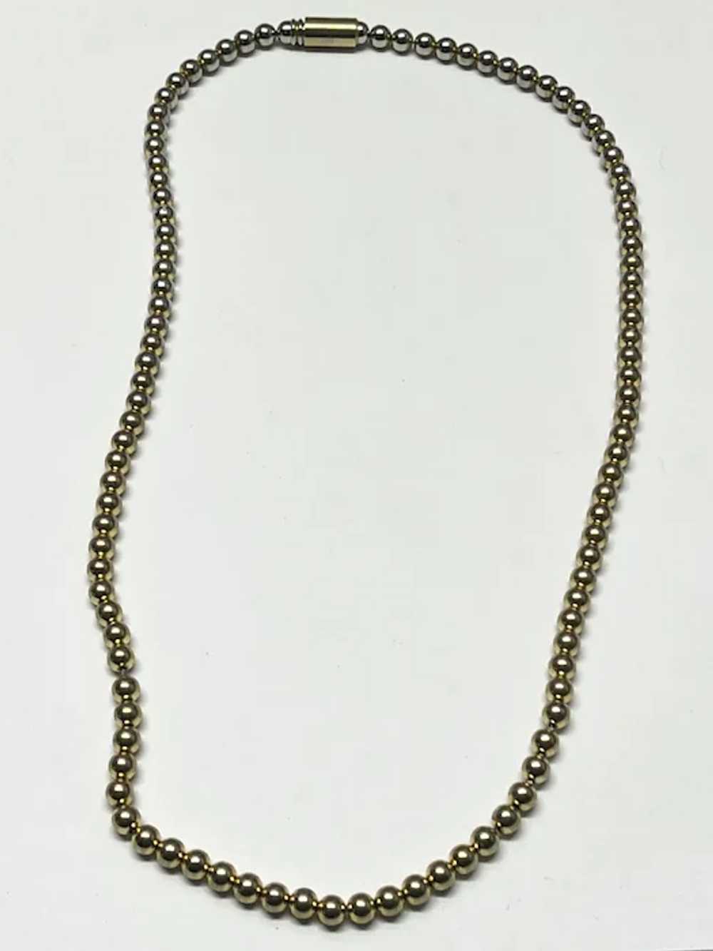 Vintage gold ball beaded necklace - image 2