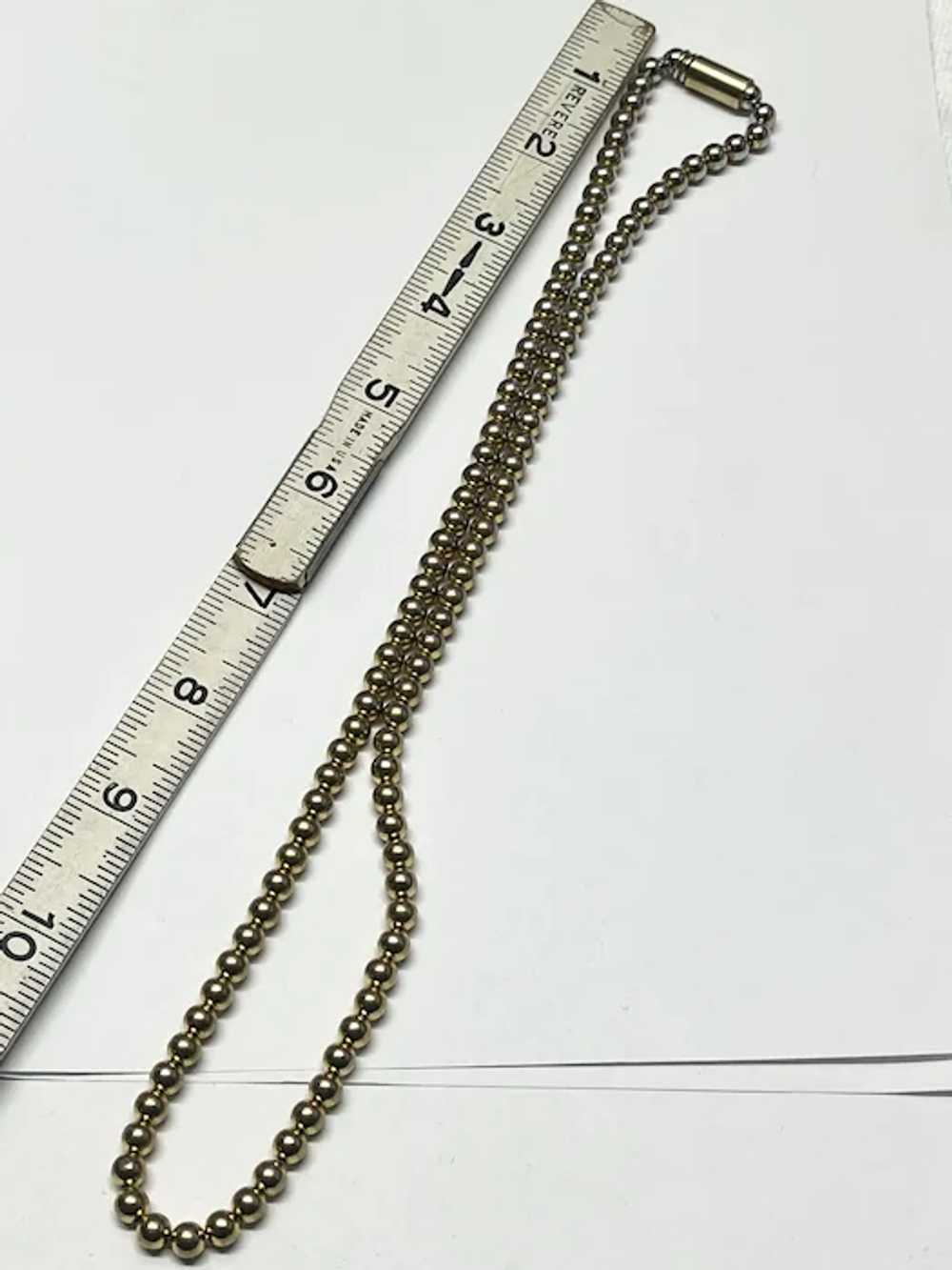 Vintage gold ball beaded necklace - image 4